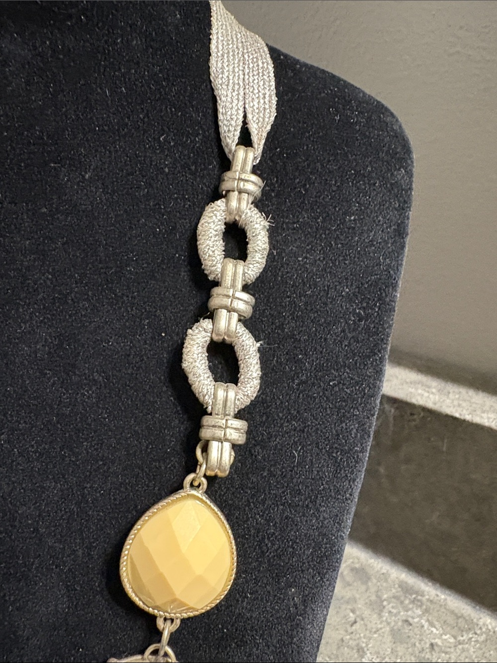LOFT Yellow and Gold Floral Statement Necklace - Picture 3 of 13